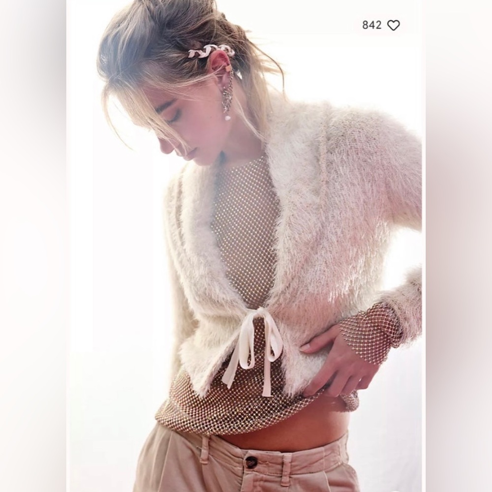 Free People Mina Cardi Sequin Cardigan
